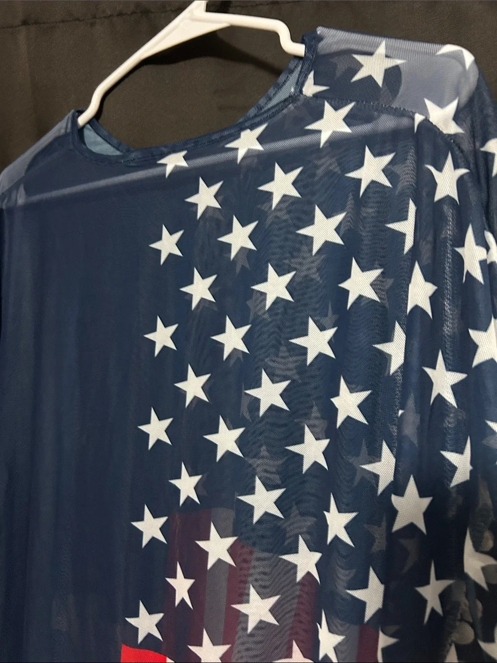 Medium/Large Navy, Red & White USA Flag Swim Coverup